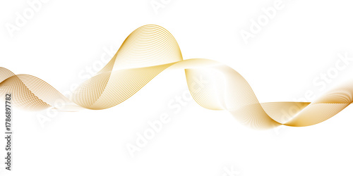  Modern design concept with a minimalistic style, dynamic golden line art image that curves and flows across a clean white backdrop, elegant gold flowing lines create a luxurious and dynamic abstract.