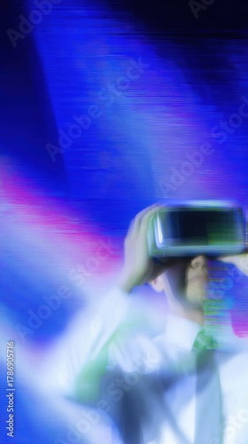 Modern Professional Young Adult in Virtual Reality Premium Technology Advertising for Digital Era Engagement