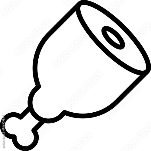 ham icon illustration design with outline