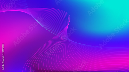 purple pink blue cyan gradient mesh abstract background with wavy blended lines
