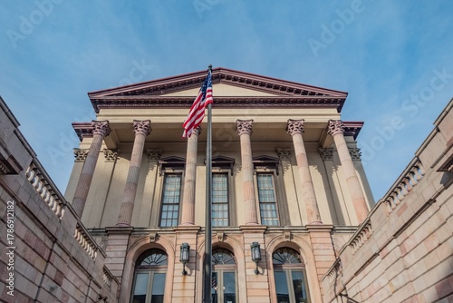 Entrance to the Old Courthouse at Dusk, Lancaster PA