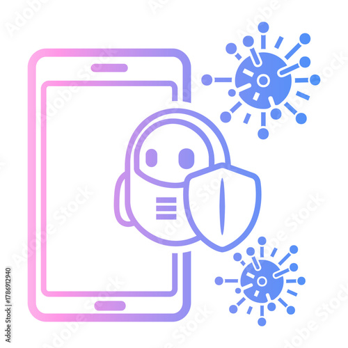 cyber threat Line Gradient Icon