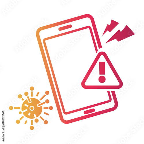 cyber threat Line Gradient Icon