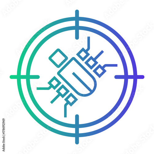 cyber threat Line Gradient Icon