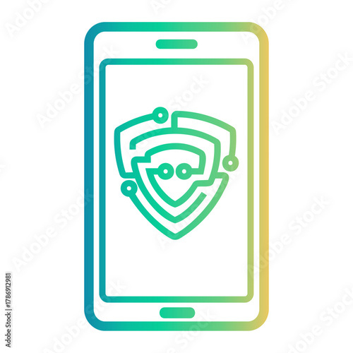 cyber threat Line Gradient Icon