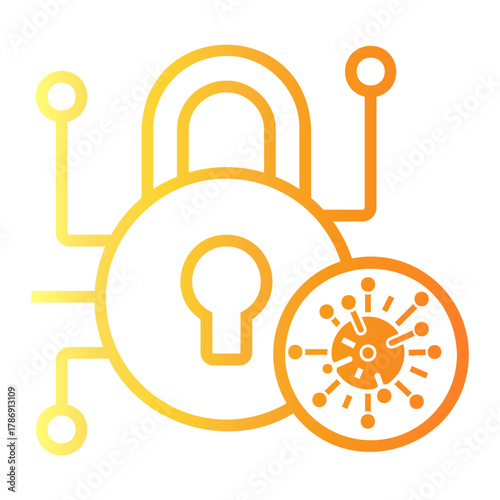 cyber threat Line Gradient Icon