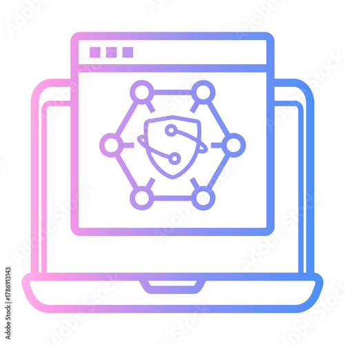cyber threat Line Gradient Icon