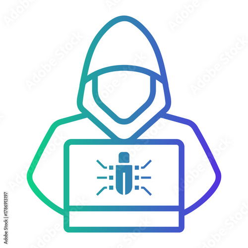 cyber threat Line Gradient Icon