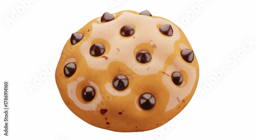 Delicious Chocolate Chip Cookie A Sweet Treat Illustration