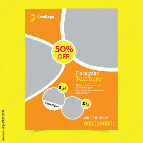 “Corporate Food Business Flyer Design Template Illustration – Modern Restaurant Promotion, Food Marketing Brochure, Creative Culinary Advertising Poster Design”