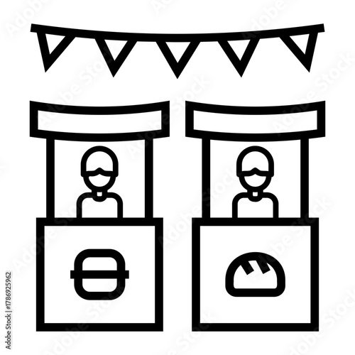 food courts Line Icon