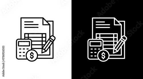Accounting  White Icon Set Design
