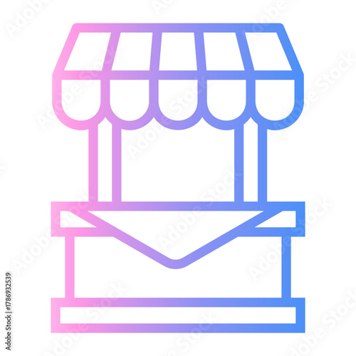 food courts Line Gradient Icon