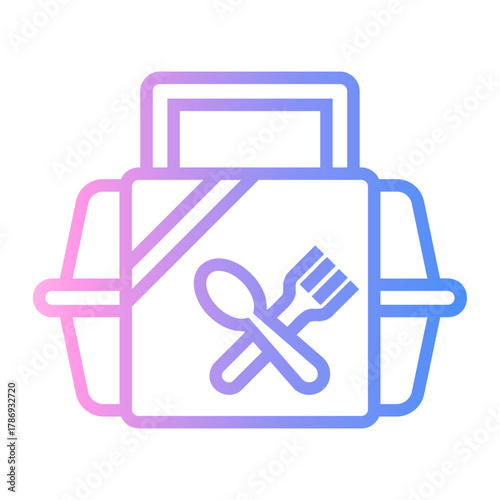 food courts Line Gradient Icon