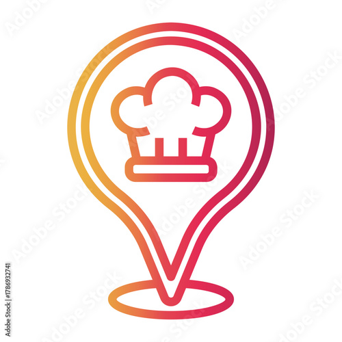 food courts Line Gradient Icon