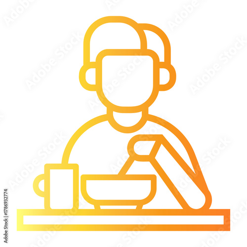 food courts Line Gradient Icon