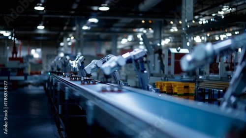 Wallpaper Mural Advanced robotic arms in a modern factory setting automating production processes Torontodigital.ca