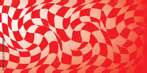 Red and white lattice vector illustration alternating into square shape medium size. eps 10
