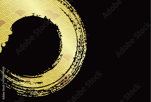 金　和柄　年賀状　背景	