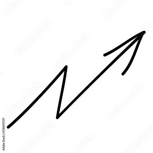 上昇していく手書きの矢印