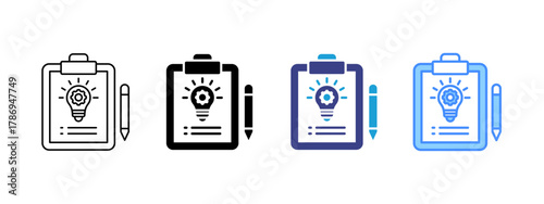 Concept icon set multiple style collection