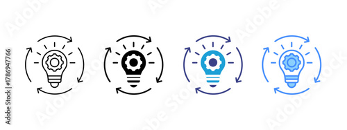 Creative Process icon set multiple style collection