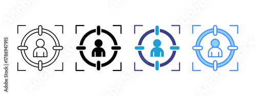 Focus icon set multiple style collection