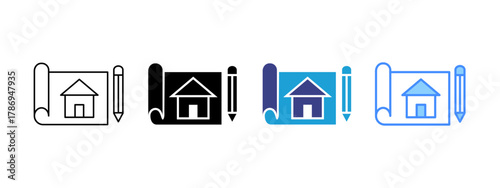 Drawing icon set multiple style collection