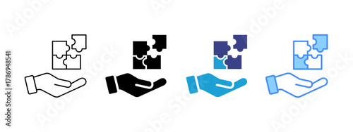 Solution icon set multiple style collection