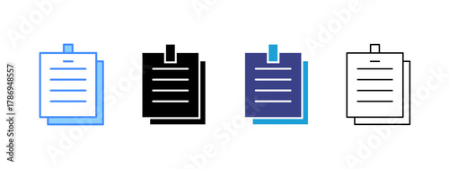 Sticky Note icon set multiple style collection