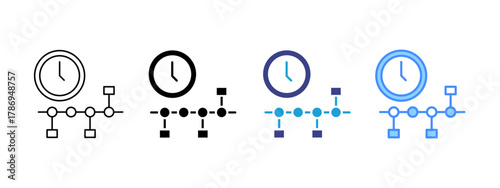 Timeline icon set multiple style collection
