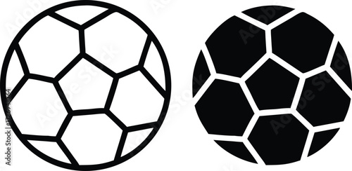 Classic Soccer Football Ball Icon. Sports Game, Athletic Competition, and Goal or Vector Silhouette and Pictogram..eps