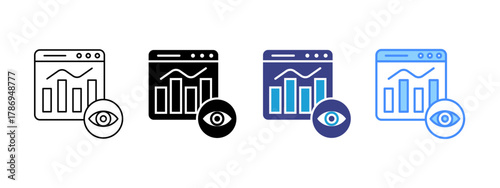 Visualization icon set multiple style collection