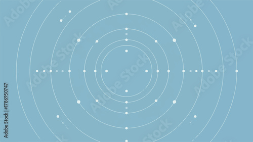 Concentric circles with scattered white dots on blue background