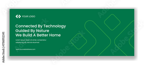 co Friendly Smart Home Hand Drawn Illustration Flat Cartoon Templates for Social Media Cover