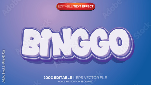 3d text effect binggo theme