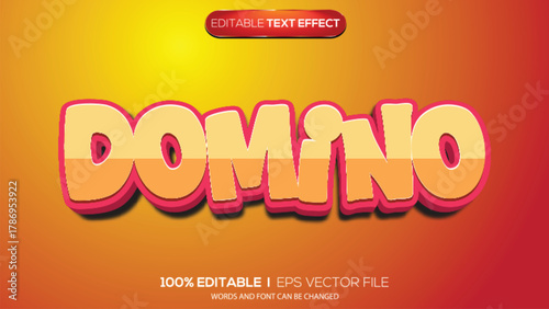 3d text effect domino theme