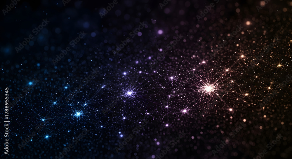 Fototapeta premium Abstract Cosmic Network of Glowing Particles