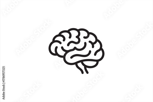 Brain and innovation line icon for learning, focus, and research themes
