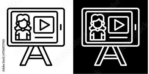 Vlog  Icon Set White Style Collection