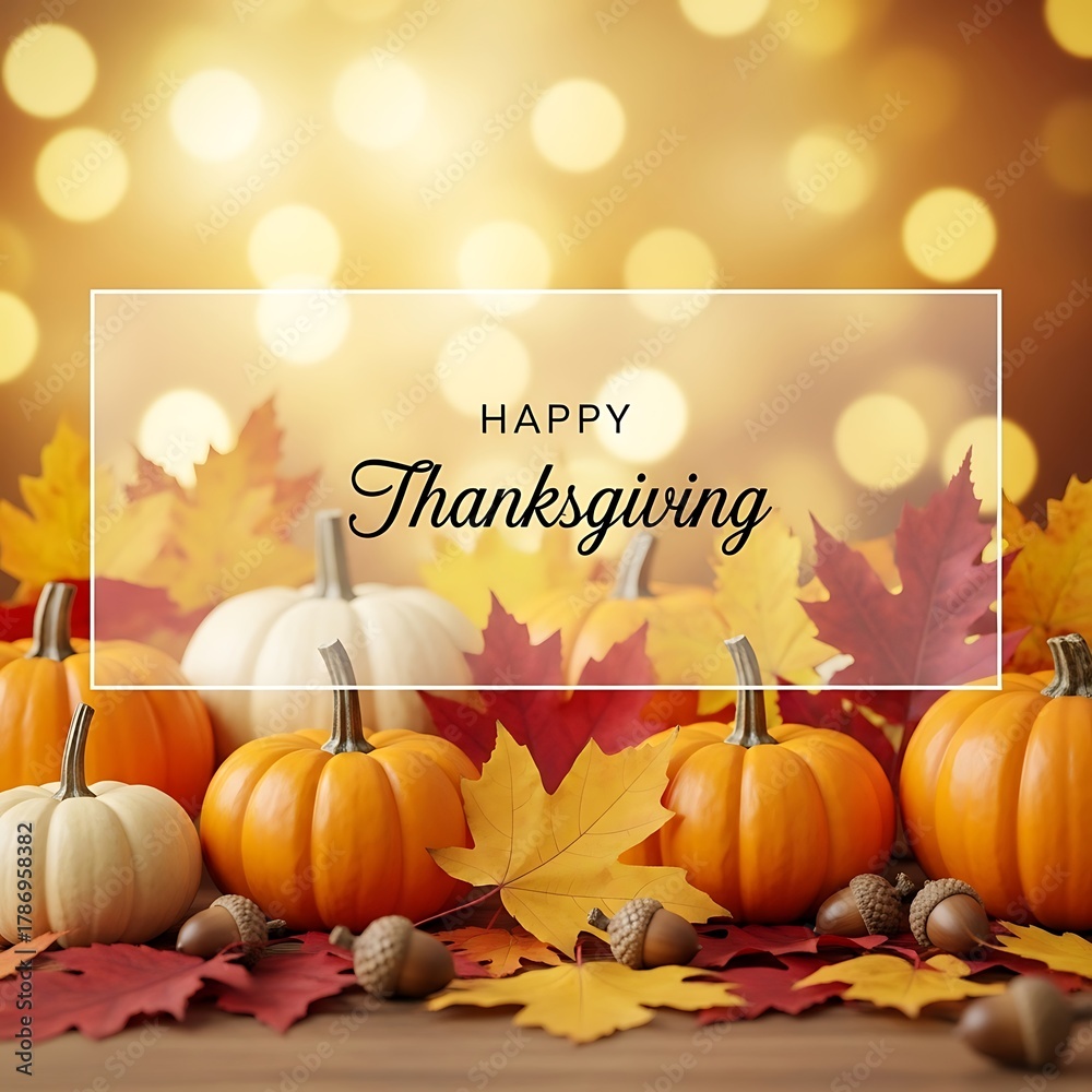 Naklejka premium Happy Thanksgiving Day! 2025 thaksgiving | 27 November