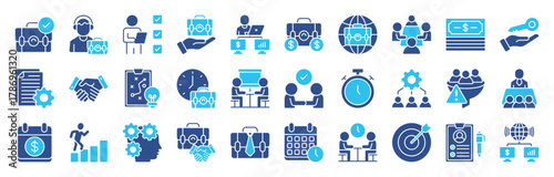 Work Icon set collection. Editable stroke illustration Eps 10