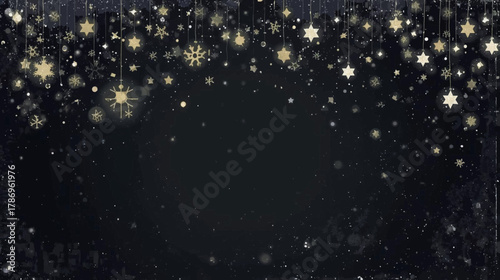 Elegant animated Christmas background with falling snowflakes and sparkling lights, perfect for festive holiday greetings and winter celebrations.