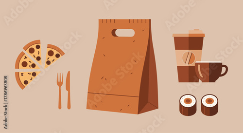 Order delicious pizza, sushi, and coffee delivered right to your door with this convenient takeaway bag