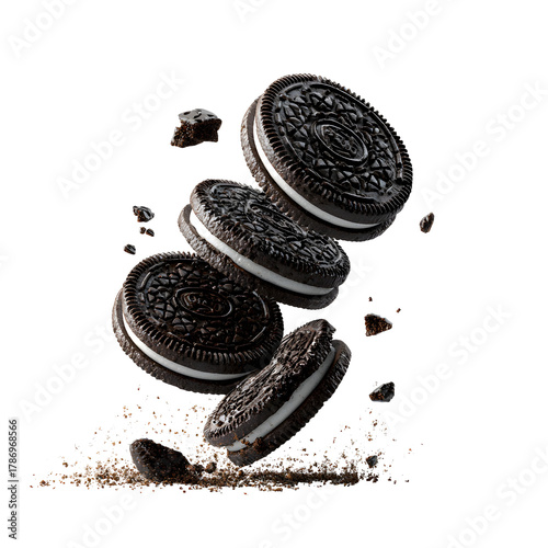 sandwich cookies with cream on white background.PNG