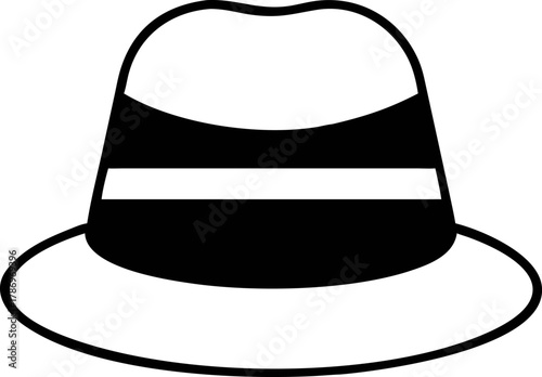 Iconic Fedora Hat Silhouette A Timeless Accessory in Monochrome for Fashion and Style Representations