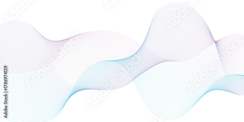 Dynamic blue line wave isolated on transparent background. Abstract sound visualization data. Vector illustration.