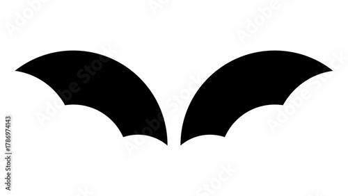 Halloween bat silhouette set isolated on transparent background. Spooky black horror bat graphic. Vector illustration
