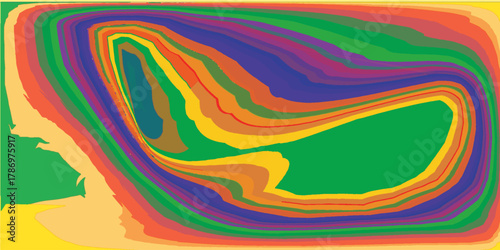 Abstract geometric background with warped colorful lines. Trippy op-art style illustration.