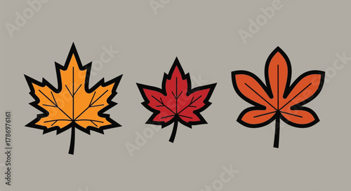 Autumn fall leaves vector illustration clip art design graphic